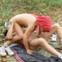 Slutty older gal and her stud go for a raunchy outdoor fuckathon in this mature porn live