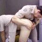 Naughty gay bears Blake Andrews and Joe Romero get frisky in the locker room and take anal live